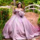 Shiny Purple Quinceanera Dress For Sweet 16 Girls Off The Shoulder Sweetheart Princess Ball Gown 15 Birthday Party Prom Gowns