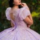 Short Sleeves Lilac Quinceanera Dress Ball Gown Princess Party Dresses for Birthday Scoop Sparkling Tulle Sweet 15 Year Gowns