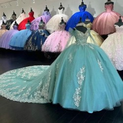 Spaghetti Straps Light Green Ball Gown Sweet 15 Year Old Quinceanera Dresses Formal Party Gown For Women