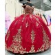 Sparking Crystal Mexico Girls Quinceanera Dresses Gold Lace Appliques Sweet 16 Gowns Beaded Glitter Vestidos De 15 Anos