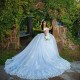 Strapless Quinceanera Dress Appliques Beaded Illusion Sweep Train Princess Ball Gowns Vestidos De 15 Quinceanera