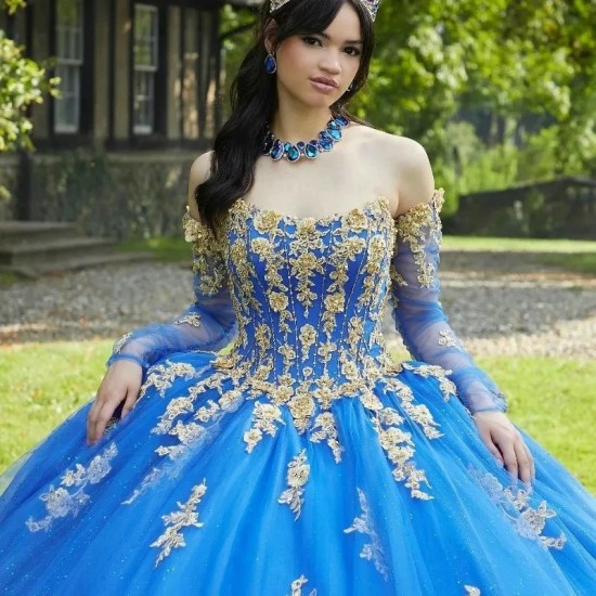 Stunning Ball Gown Quinceanera Dresses Strapless Lace Appliques with Detachable Sleeve Sweet 15 Prom Gown Vestidos De 16