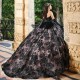 Sweetheart Black Sequined Appliques Lace Ball Gown Quinceanera Dresses Illusion Bow Corset Vestidos De 15 Anos