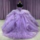 Sweetheart Lilac Ball Gown Quinceanera Dresses Sequined Appliques Lace Corset Vestidos De 15 Anos