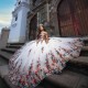 Sweetheart Princess Quinceanera Dress 2024 Off Shoulder Corset Appliques Flower Tull Sweet 16 Vestidos De 15 Anos