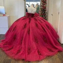 Sweetheart Hot Pink Beading Crystal Ball Gown Quincenara Dresses Sleeveless Appliques Lace Corset Sweet 16 Vestidos De XV Anos