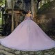 V Neck Flowers Off The Shoulder Beading Evening Dress 2024 Ball Gown Floor Length Lace Up Custom Made Quinceanera Dress