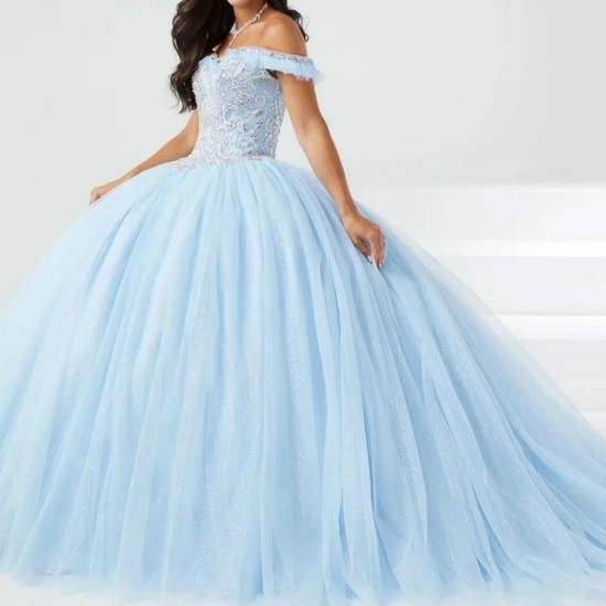 Women’s Appliques Quinceanera Dresses Beaded Off Shoulder Ball Gown Vestidos De 15 Anos Sweet 16 Birthday Party Fiesta