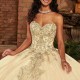 Women’s Champagne Quinceanera Dresses Lace Appliqued Sequined Off Shoulder Ball Gown Tulle Vestidos De 15 Anos Sweet 16