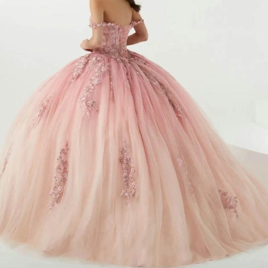 Women’s Pink Quinceanera Dresses Beaded Ball Gown Vestidos De 15 Anos Sweet 16 Birthday Party Fiesta