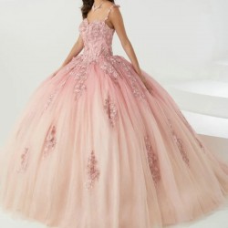 Women’s Pink Quinceanera Dresses Beaded Ball Gown Vestidos De 15 Anos Sweet 16 Birthday Party Fiesta