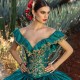 Beaded Women’s Quinceanera Dresses Appliques Sequined Off Shoulder Ruffle Ball Gowns Vestido De 15 Anos Sweet 16