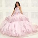 Women’s Sparkle Sequined Quinceanera Dress 3D Flowers Applique Beaded Ball Gowns Sweep Train Vestido de 15 Anos Sweet 16